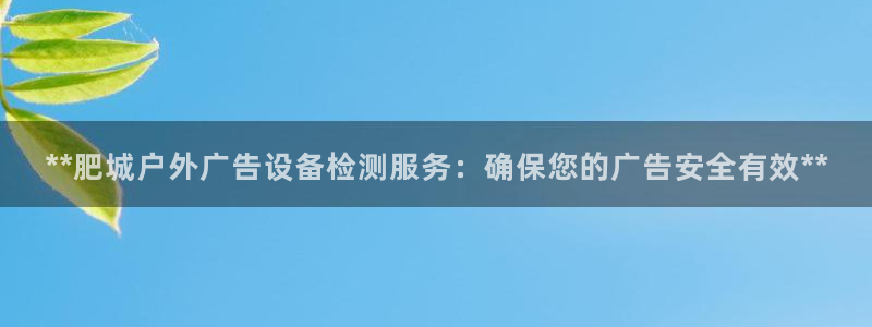 杏宇平台好吗：**肥城户外广告设备检测服务：确保您的广告安全有效**