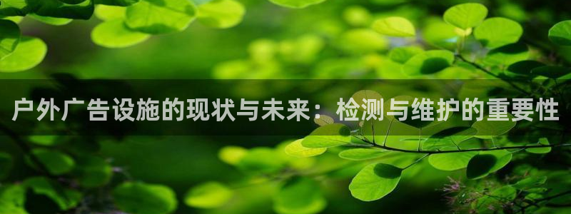 杏宇平台代理多少钱一个：户外广告设施的现状与未来：检测与维护的重要性