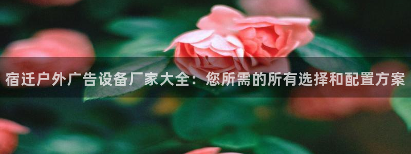 杏宇平台注册登录：宿迁户外广告设备厂家大全：您所需的所有选择和配置方案